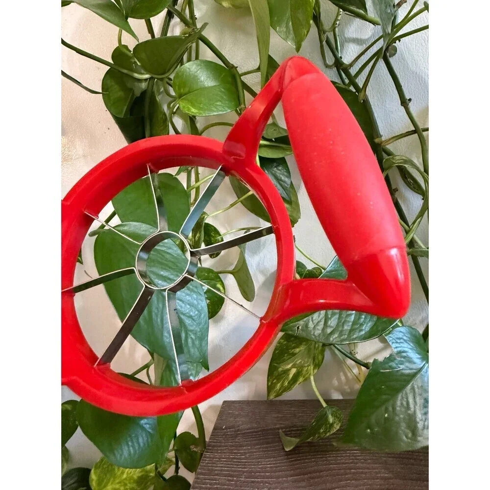 Red apple cutter kitchen accessory